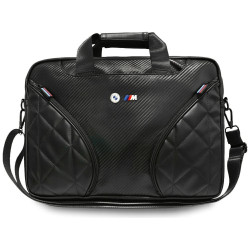 BMW Carbon Pockets & Metal Logo 16" Laptop Bag Black