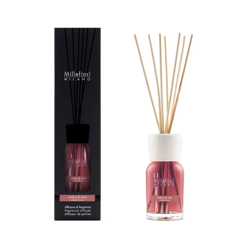 Millefiori Milano Fragrance Diffuser Ambra & Rosa 100 ml