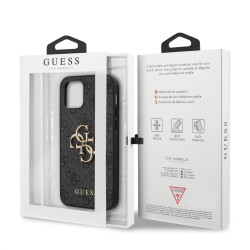 Guess PU 4G Metal Logo Case for iPhone 12/12 Pro / Grey
