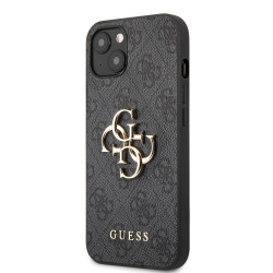 Guess PU 4G Metal Logo Case for iPhone 13 / Grey
