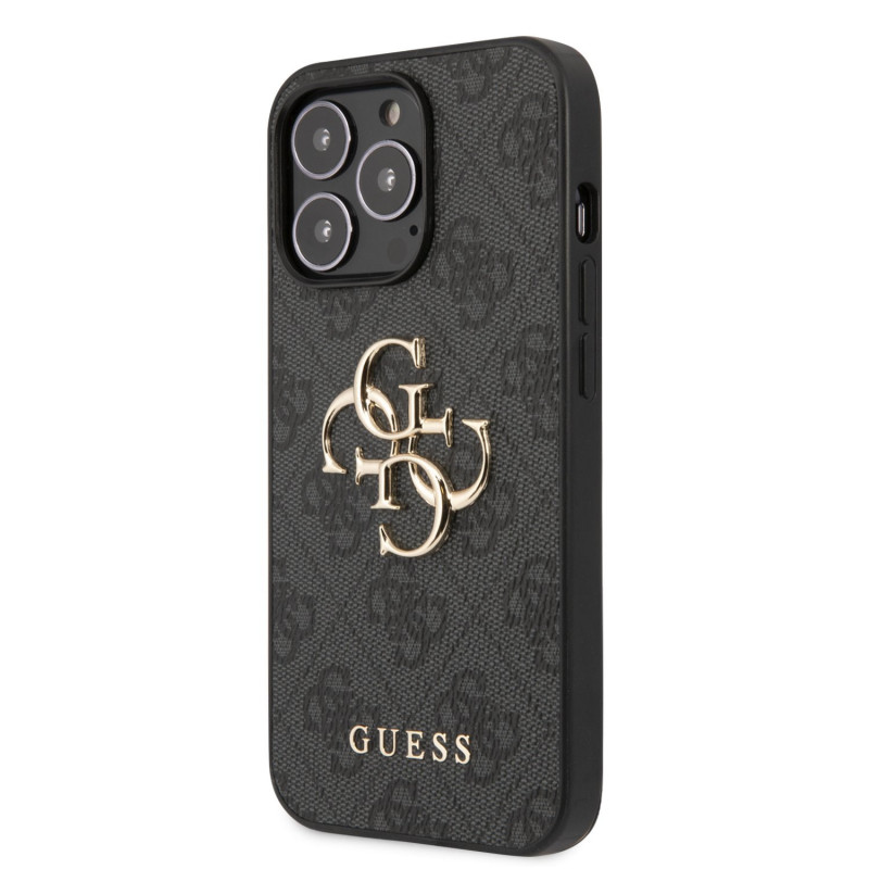 Guess PU 4G Metal Logo Case for iPhone 13 Pro Max / Grey