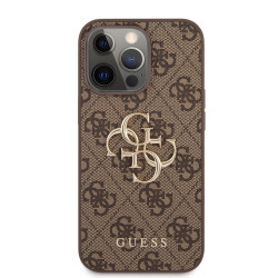 Guess PU 4G Metal Logo Case for iPhone 13 Pro / Brown