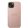 Guess PU Leather Saffiano Case for iPhone 14 Plus / Pink