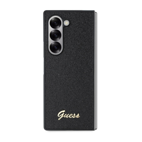 Guess PC/TPU Glitter Flakes Metal Logo Case for Samsung Galaxy Z Fold 6 / Black