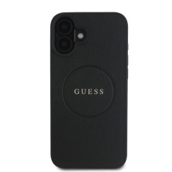 Guess PU Grained Classic Logo MagSafe Case for iPhone 16 / Black