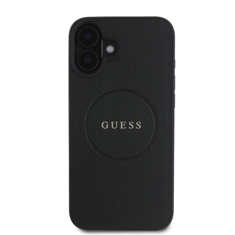 Guess PU Grained Classic Logo MagSafe Case for iPhone 16 / Black
