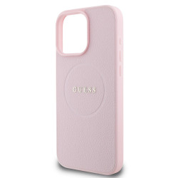 Guess PU Grained Classic Logo MagSafe Case for iPhone 16 Pro / Pink