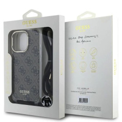 Guess IML 4G Printed Crossbody Strap Case for iPhone 16 Pro Max / Brown