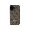 Guess PU 4G Strass Triangle Metal Logo Case + Crossbody Strap for iPhone 16 / Brown