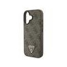 Guess PU 4G Strass Triangle Metal Logo Case + Crossbody Strap for iPhone 16 / Brown
