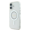 Guess IML Rhinestones Ring MagSafe Case for iPhone 16 / White