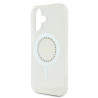 Guess IML Rhinestones Ring MagSafe Case for iPhone 16 / White