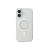 Guess IML Rhinestones Ring MagSafe Case for iPhone 16 / White