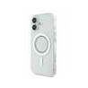 Guess IML Rhinestones Ring MagSafe Case for iPhone 16 / White