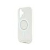 Guess IML Rhinestones Ring MagSafe Case for iPhone 16 / White