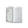 Guess IML Rhinestones Ring MagSafe Case for iPhone 16 / White