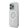 Guess IML Rhinestones Ring MagSafe Case for iPhone 16 Pro / White