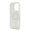 Guess IML Rhinestones Ring MagSafe Case for iPhone 16 Pro / White