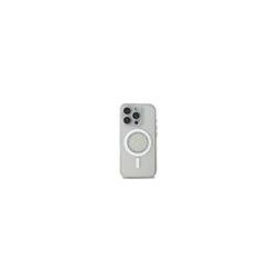 Guess IML Rhinestones Ring MagSafe Case for iPhone 16 Pro / White