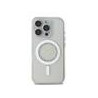 Guess IML Rhinestones Ring MagSafe Case for iPhone 16 Pro / White