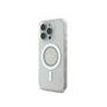 Guess IML Rhinestones Ring MagSafe Case for iPhone 16 Pro / White