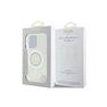 Guess IML Rhinestones Ring MagSafe Case for iPhone 16 Pro / White
