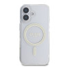 Guess IML Glitter Ring MagSafe Case for iPhone 16 Plus / Transparent