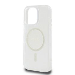 Guess IML Glitter Ring MagSafe Case for iPhone 16 Pro / Transparent