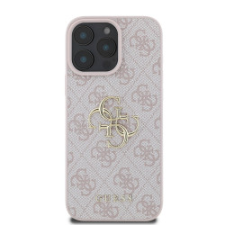 Guess PU 4G Metal Logo Case for iPhone 16 Pro Max / Pink