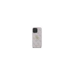 Guess PU 4G Metal Logo Case for iPhone 16 Pro Max / Pink