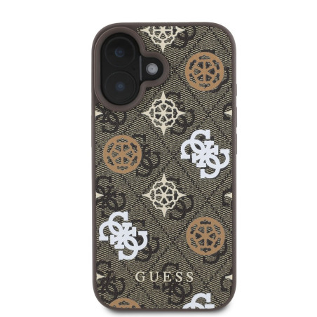 Guess PU 4G Peony MagSafe Case for iPhone 16 / Brown