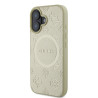 Guess Saffiano Peony Stamp MagSafe Case for iPhone 16 / Gold