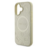 Guess Saffiano Peony Stamp MagSafe Case for iPhone 16 / Gold