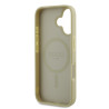 Guess Saffiano Peony Stamp MagSafe Case for iPhone 16 / Gold