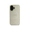 Guess Saffiano Peony Stamp MagSafe Case for iPhone 16 / Gold