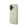 Guess Saffiano Peony Stamp MagSafe Case for iPhone 16 / Gold
