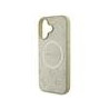 Guess Saffiano Peony Stamp MagSafe Case for iPhone 16 / Gold