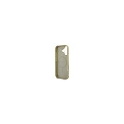 Guess Saffiano Peony Stamp MagSafe Case for iPhone 16 / Gold