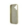 Guess Saffiano Peony Stamp MagSafe Case for iPhone 16 / Gold