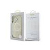 Guess Saffiano Peony Stamp MagSafe Case for iPhone 16 / Gold