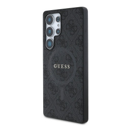 Guess PU Leather 4G Colored Ring MagSafe Case for Samsung Galaxy S25 Ultra / Black