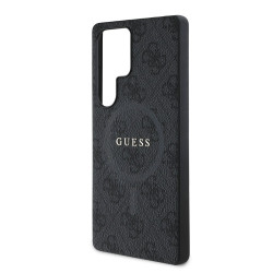 Guess PU Leather 4G Colored Ring MagSafe Case for Samsung Galaxy S25 Ultra / Black