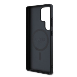 Guess PU Leather 4G Colored Ring MagSafe Case for Samsung Galaxy S25 Ultra / Black