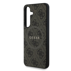 Guess PU Leather 4G Colored Ring MagSafe Case for Samsung Galaxy S25 / Brown