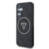 Guess IML 4G Glitter and Triangle Logo MagSafe Case for Samsung Galaxy S25 / Black