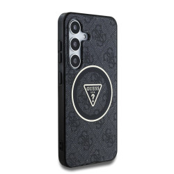 Guess IML 4G Glitter and Triangle Logo MagSafe Case for Samsung Galaxy S25 / Black