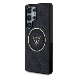 Guess IML 4G Glitter and Triangle Logo MagSafe Case for Samsung Galaxy S25 Ultra / Black