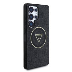 Guess IML 4G Glitter and Triangle Logo MagSafe Case for Samsung Galaxy S25 Ultra / Black