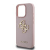 Guess PU Grained 4G Metal Logo Case for iPhone 15 Pro / Pink