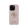 Guess PU Grained 4G Metal Logo Case for iPhone 15 Pro / Pink